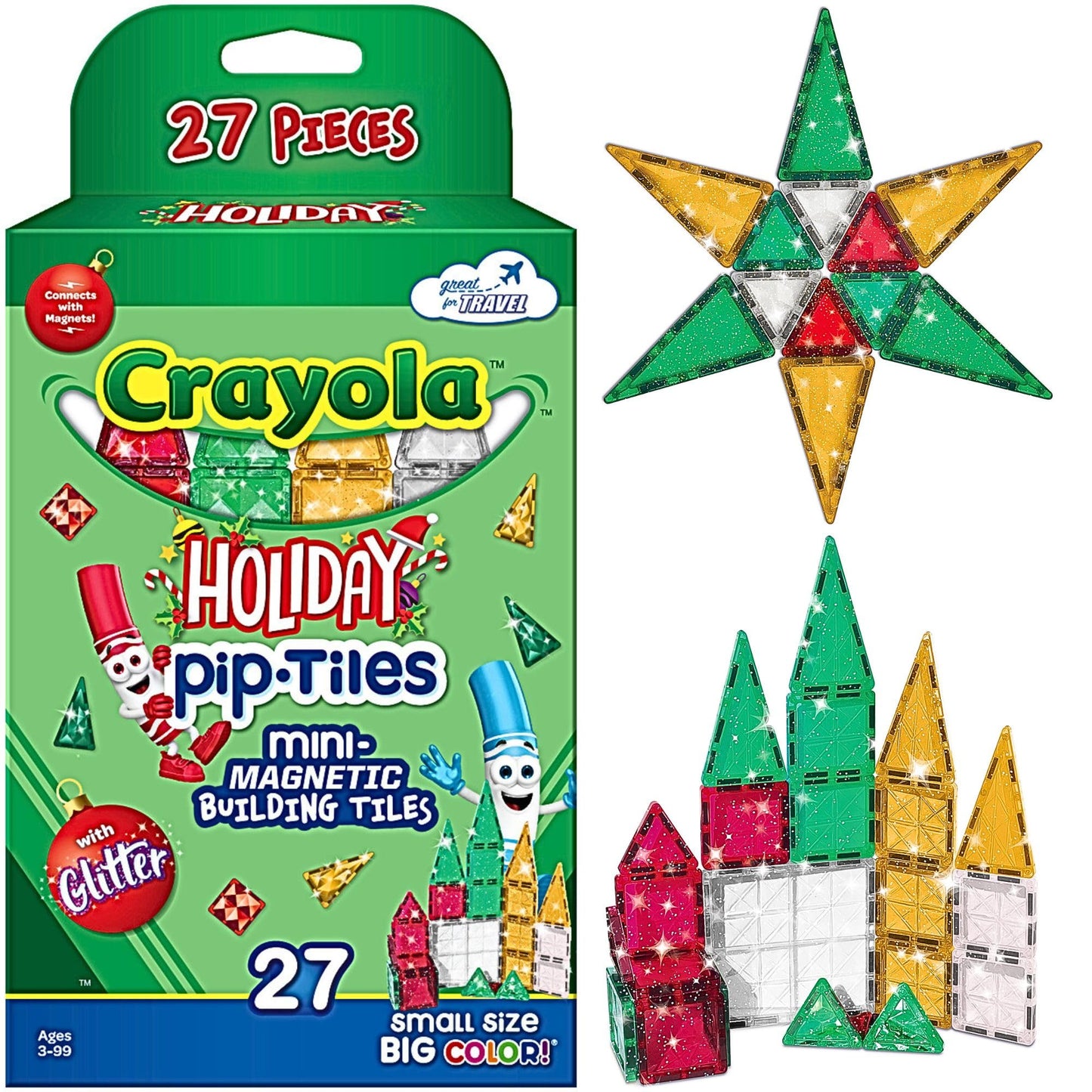 Crayola Mini Magnetic PIP-Tiles, Bold Colors