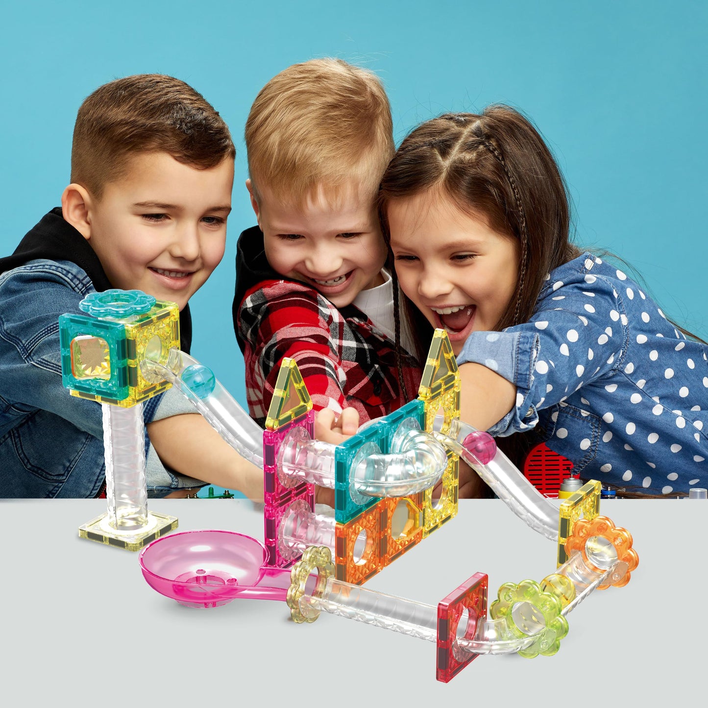 PicassoTiles 108pc 3-in-1 Marble Run Car Race Track Combo Magnetic Tiles PicassoToys Magnet Building Block Educational Construction Toy Playset STEM STEAM Learning Kit Child Brain Development PTG108