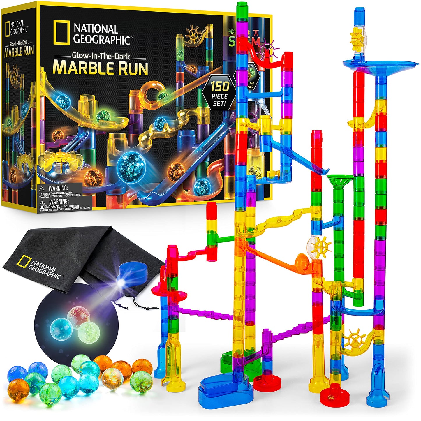 Glowing Marble Run Construction Set