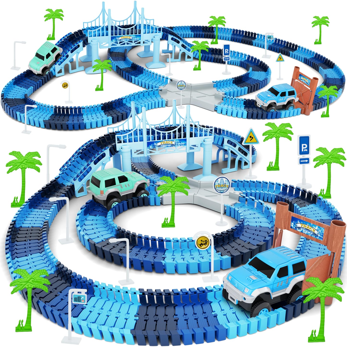 Dinosaur Toys, 252 PCS Create A Dinosaur World Road Race Tracks