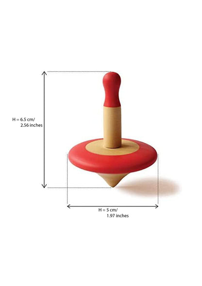 Shumee Spinning Tops for Kids 2 3 4 5+ Year Old, Set of 3 Wooden Montessori Toys, Improves Hand Eye Coordination, Great for Sensory Play, Eco-Friendly 100% Child Safe (Red/Blue/Yellow)