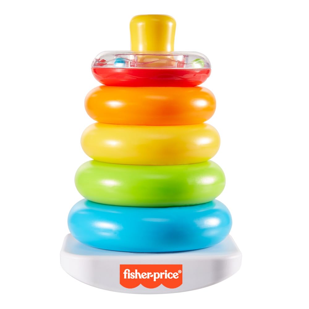 Fisher-Price Infant Toy Set, Baby’s First Blocks (10 Shapes) and Rock-a-Stack Ring Stacking Activity for Ages 6+ Months (Amazon Exclusive)