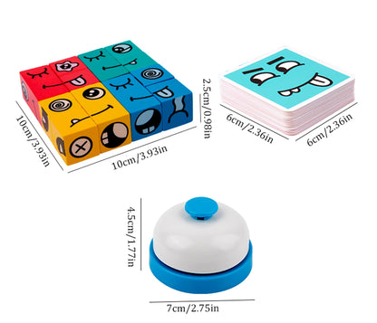Wooden Face Changing Magic Cube Game
