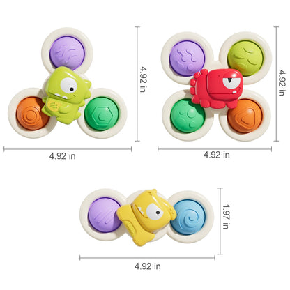 3PCS Pop Suction Cup Spinner Rotatory Toys