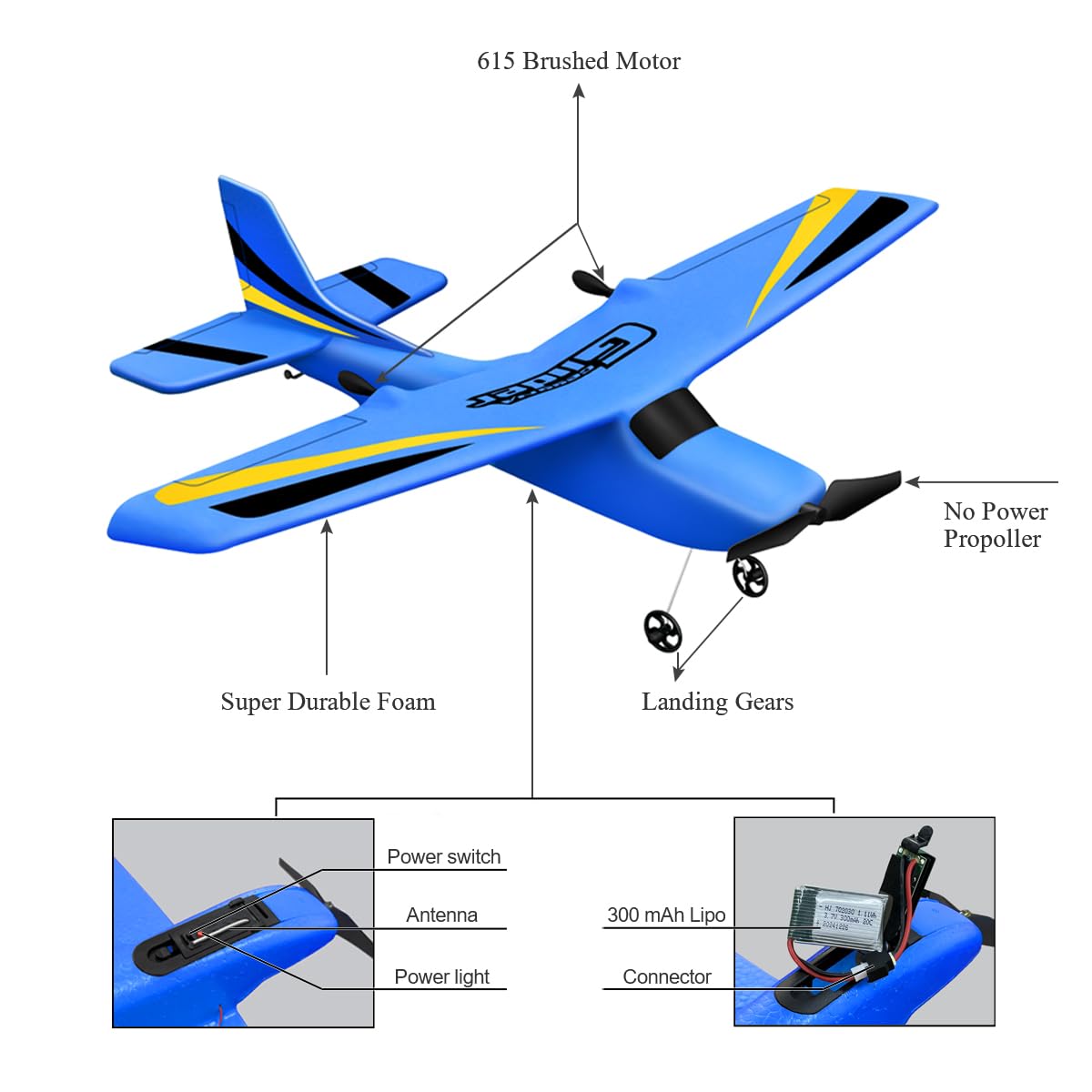 HAWK'S Work 2 CH RC Airplane, RC Plane