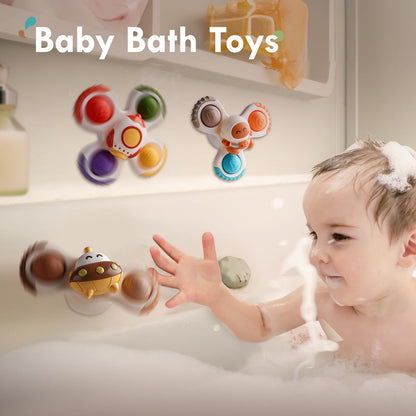 3PCS Pop Suction Cup Spinner Rotatory Toys