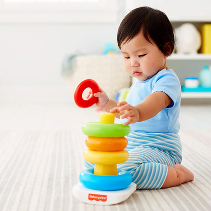 Fisher-Price Infant Toy Set, Baby’s First Blocks (10 Shapes) and Rock-a-Stack Ring Stacking Activity for Ages 6+ Months (Amazon Exclusive)