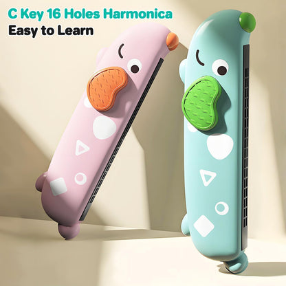 3PCS Harmonica for Kids, Beginners, Toddler muiscal Instruments Toys, Yellow, Pink, Green 16 Hole Harmonica Set, Educational Toys for Children
