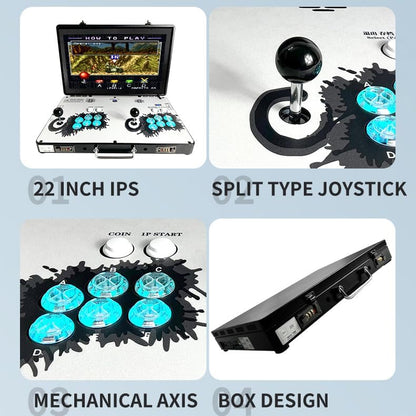 Portable 20000 in 1 Metal Box 3D Arcade Game Console