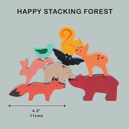 Happy Stacking Safari - 7pc Wooden Stacking Toy
