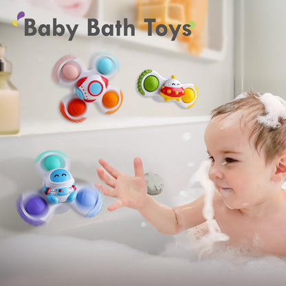 3PCS Pop Suction Cup Spinner Rotatory Toys
