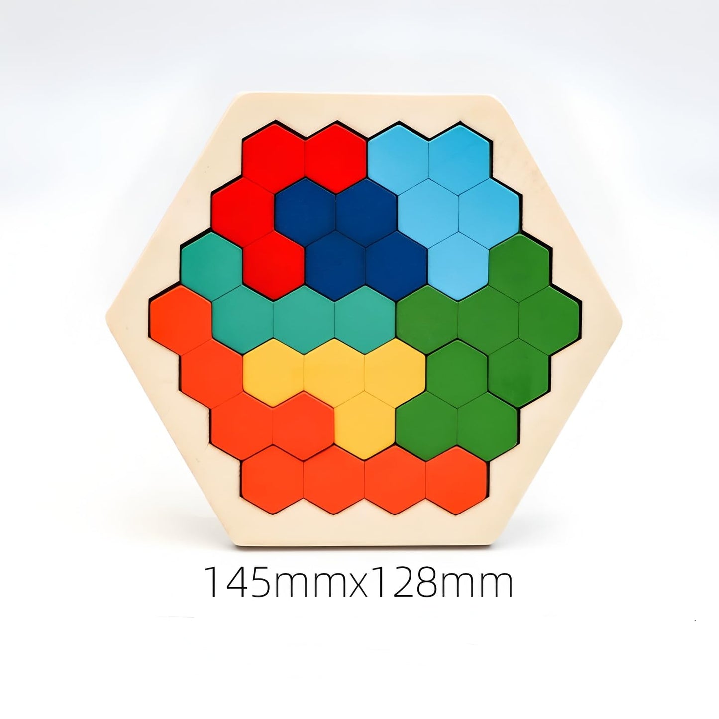 4 Pack Wooden Blocks Puzzles, Russian Blocks, Hexagon Puzzles, Tangrams Puzzles, Board Tic Tac Toe Game, Brain Teasers Toy Logic Game, Montessori STEM Educational Toys Present for Kids and Adults