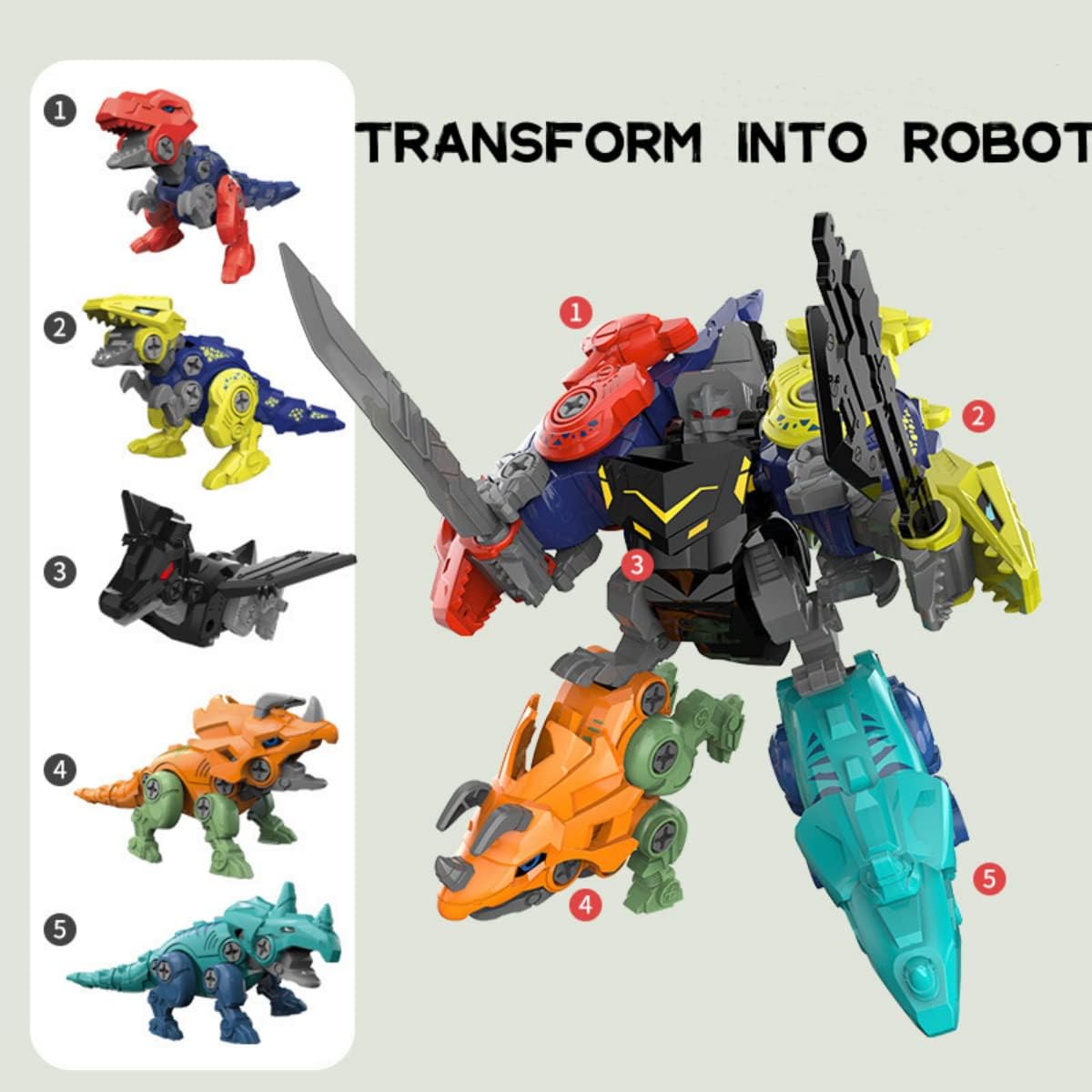 Dinosaur Transform Robot Toys Set