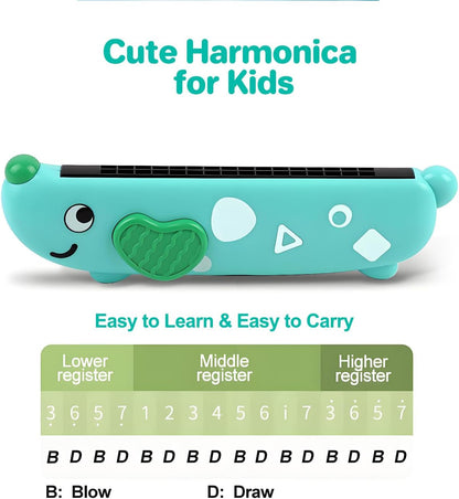 3PCS Harmonica for Kids, Beginners, Toddler muiscal Instruments Toys, Yellow, Pink, Green 16 Hole Harmonica Set, Educational Toys for Children