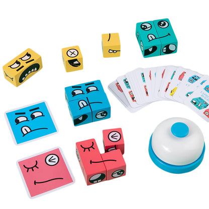 Wooden Face Changing Magic Cube Game