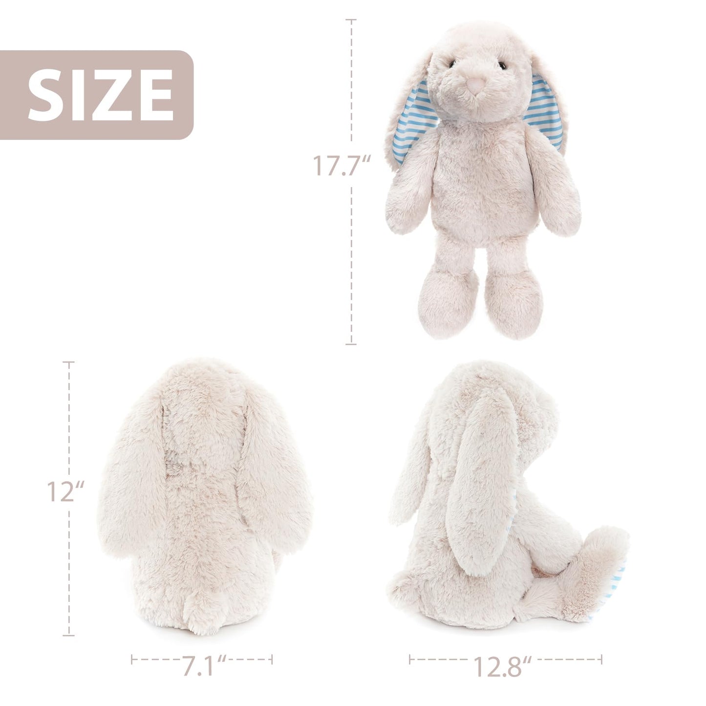 Beige Cream Bunny Rabbit Stuffed Animals Plush Toys for Kids Girls Boys Baby Birthday Bedtime Gift,17.7 inches