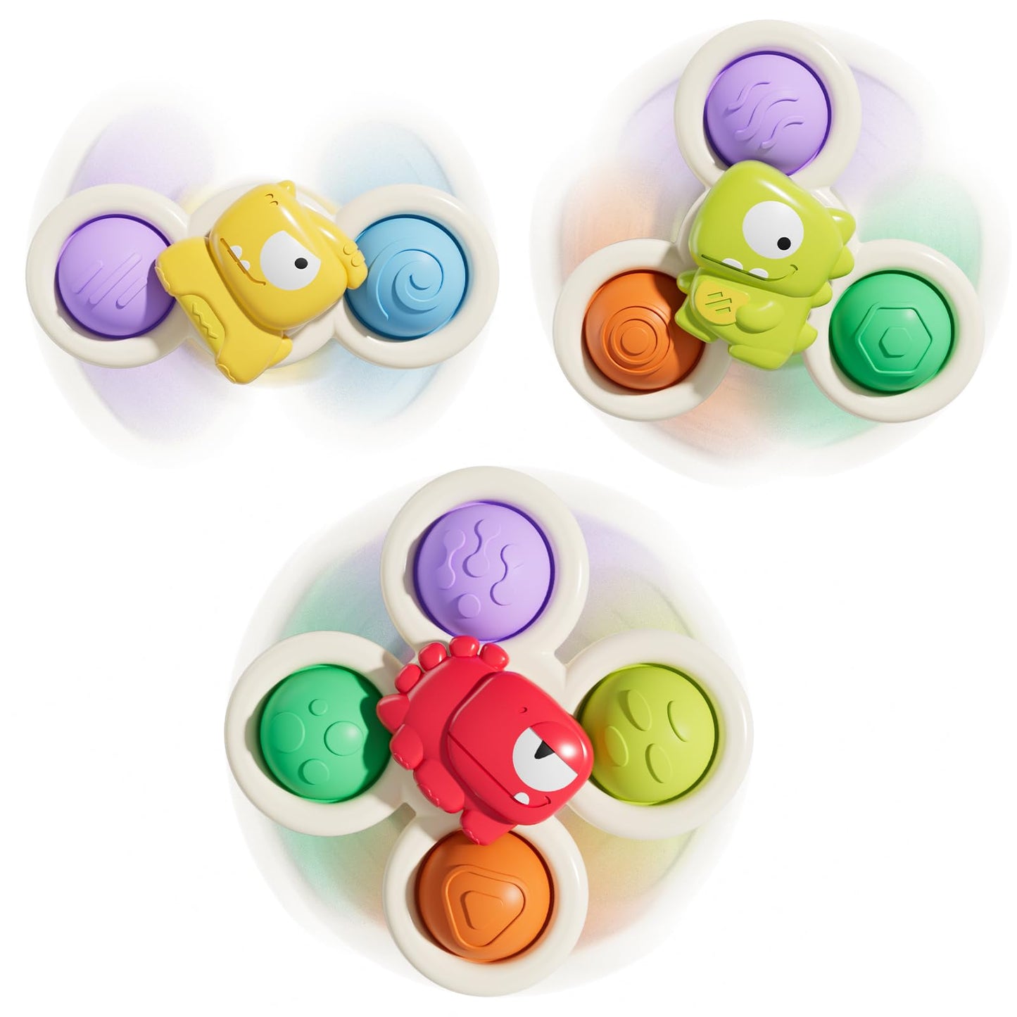 3PCS Pop Suction Cup Spinner Rotatory Toys