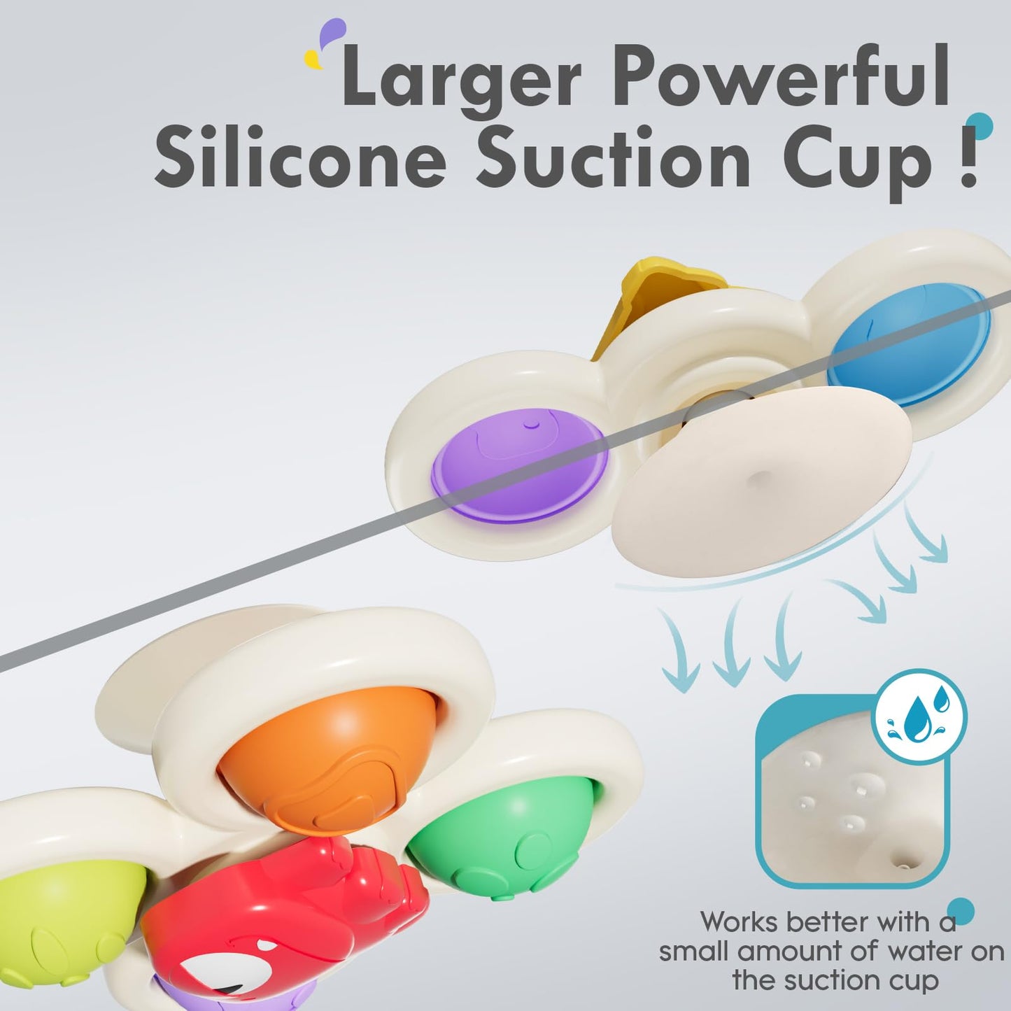 3PCS Pop Suction Cup Spinner Rotatory Toys