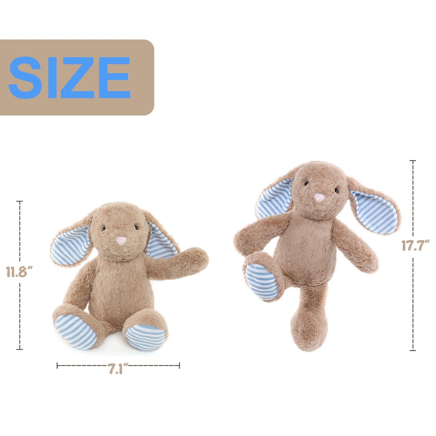 Beige Cream Bunny Rabbit Stuffed Animals Plush Toys for Kids Girls Boys Baby Birthday Bedtime Gift,17.7 inches