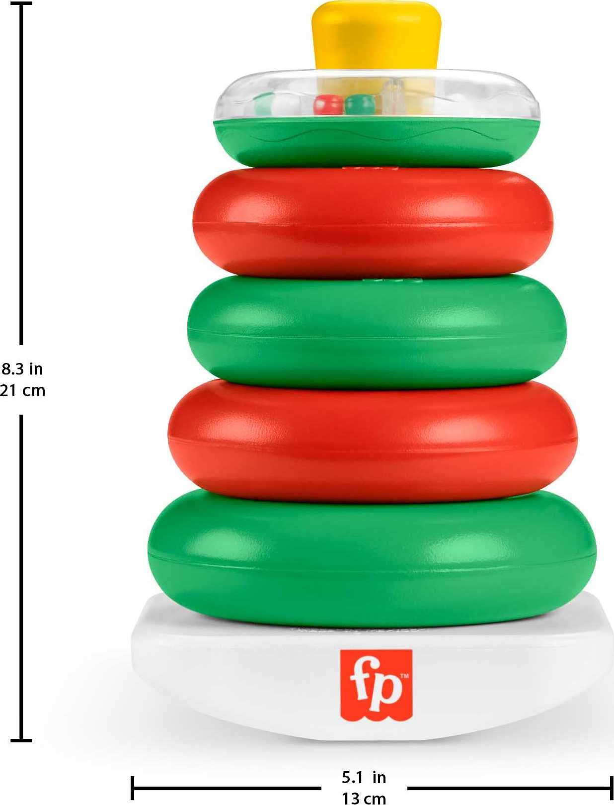 Fisher-Price Infant Toy Set, Baby’s First Blocks (10 Shapes) and Rock-a-Stack Ring Stacking Activity for Ages 6+ Months (Amazon Exclusive)