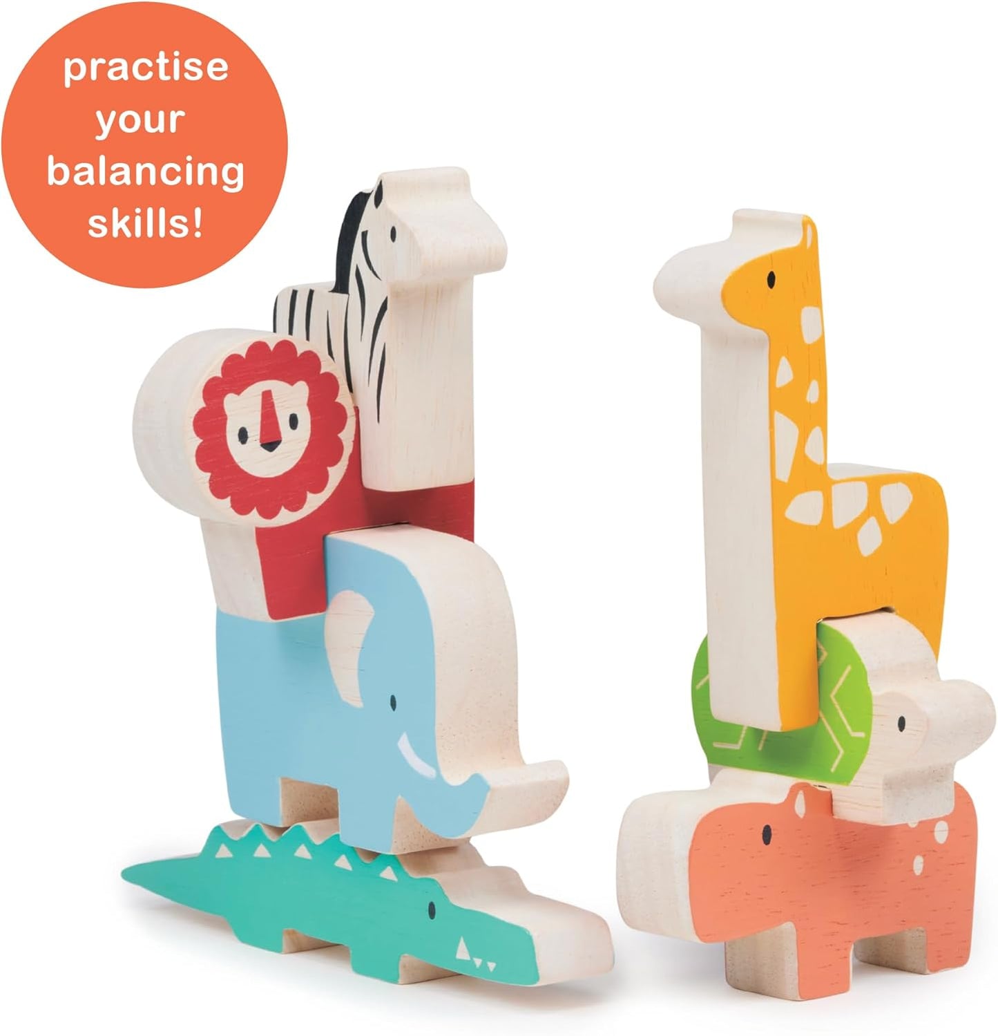 Happy Stacking Safari - 7pc Wooden Stacking Toy