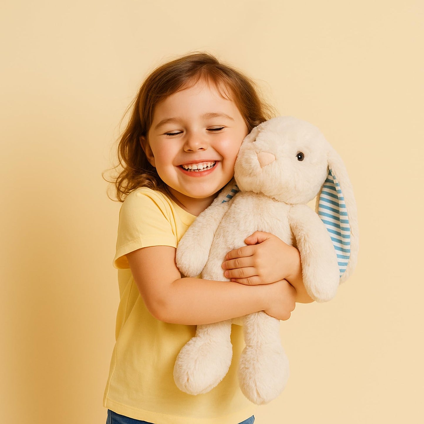 Beige Cream Bunny Rabbit Stuffed Animals Plush Toys for Kids Girls Boys Baby Birthday Bedtime Gift,17.7 inches