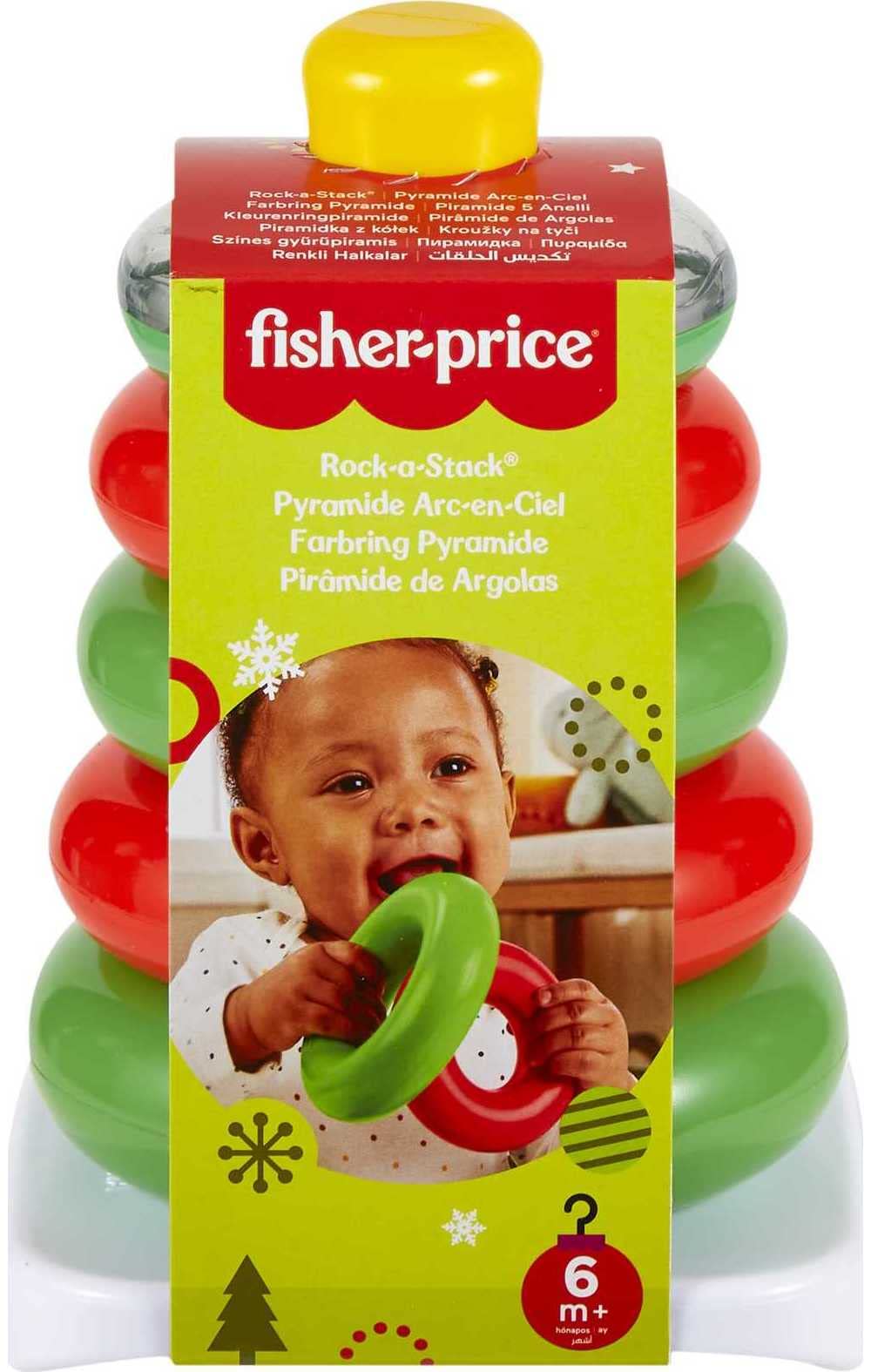 Fisher-Price Infant Toy Set, Baby’s First Blocks (10 Shapes) and Rock-a-Stack Ring Stacking Activity for Ages 6+ Months (Amazon Exclusive)