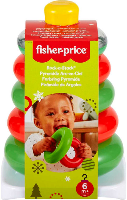 Fisher-Price Infant Toy Set, Baby’s First Blocks (10 Shapes) and Rock-a-Stack Ring Stacking Activity for Ages 6+ Months (Amazon Exclusive)