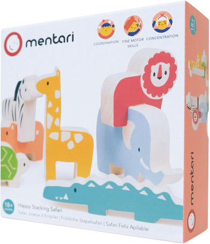 Happy Stacking Safari - 7pc Wooden Stacking Toy