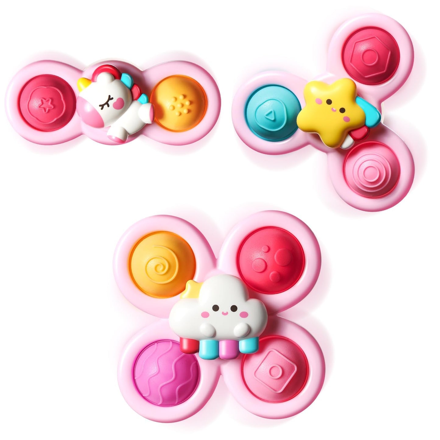 3PCS Pop Suction Cup Spinner Rotatory Toys