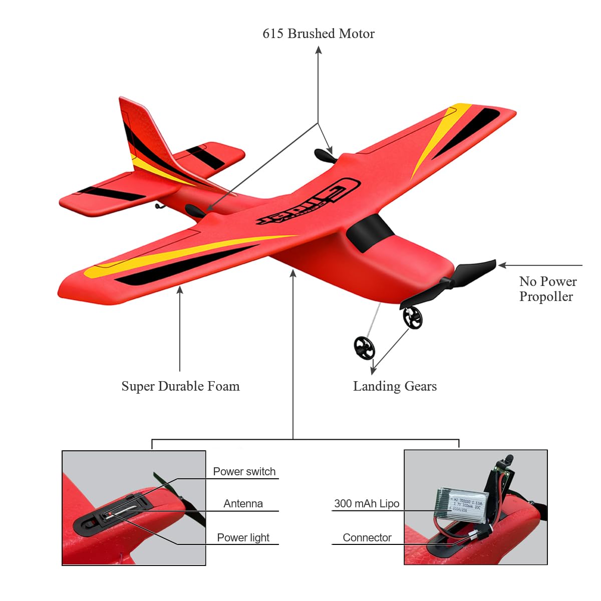 HAWK'S Work 2 CH RC Airplane, RC Plane