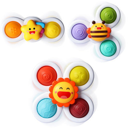 3PCS Pop Suction Cup Spinner Rotatory Toys