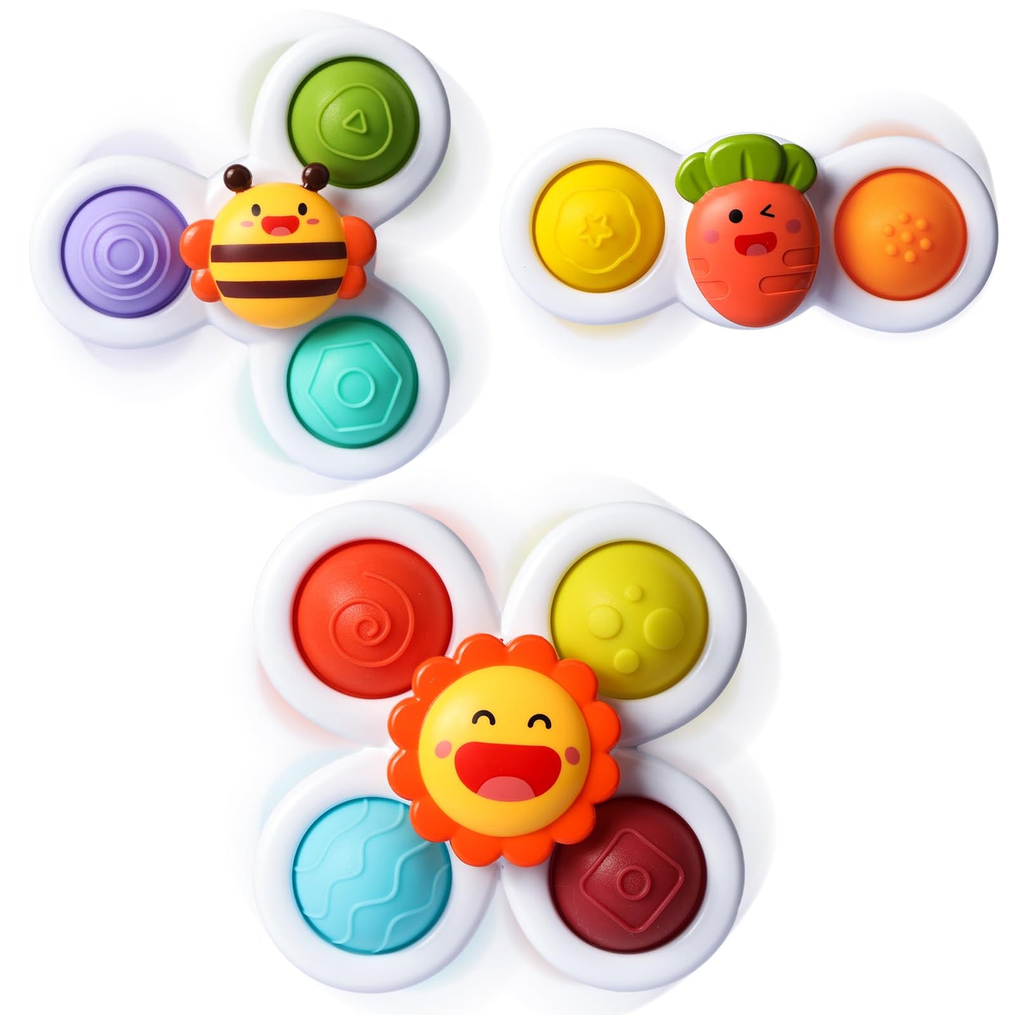3PCS Pop Suction Cup Spinner Rotatory Toys