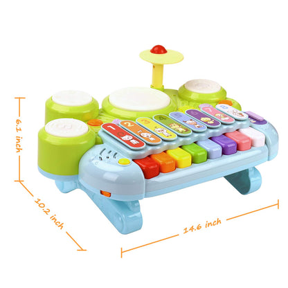 3 in 1 Piano Keyboard Xylophone Drum Set