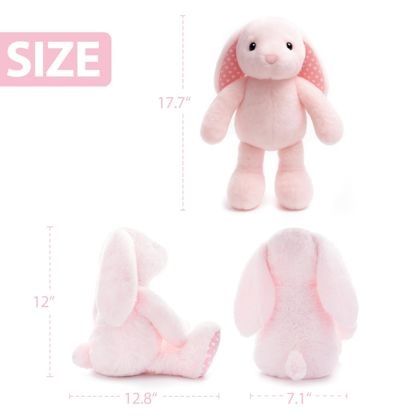 Beige Cream Bunny Rabbit Stuffed Animals Plush Toys for Kids Girls Boys Baby Birthday Bedtime Gift,17.7 inches