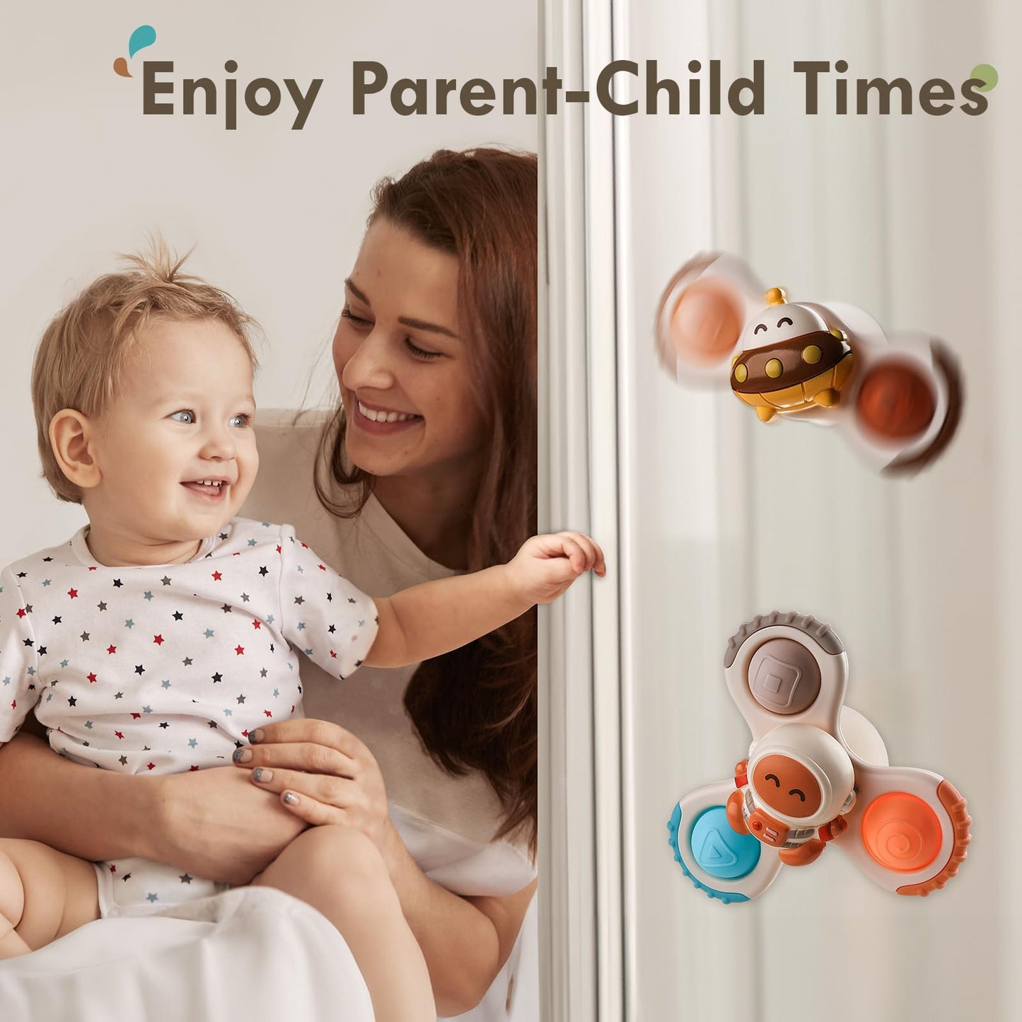 3PCS Pop Suction Cup Spinner Rotatory Toys