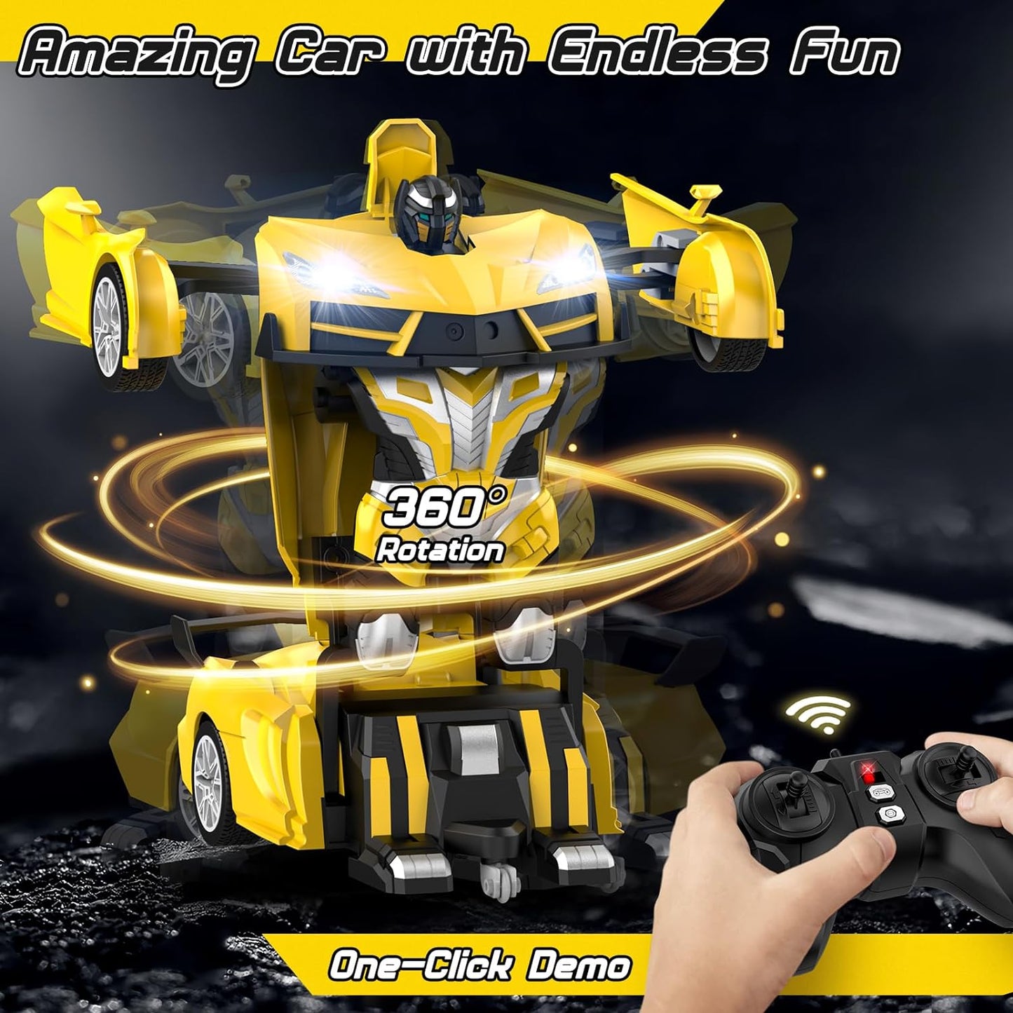Transform Robot RC Cars with Cool LED Headlights