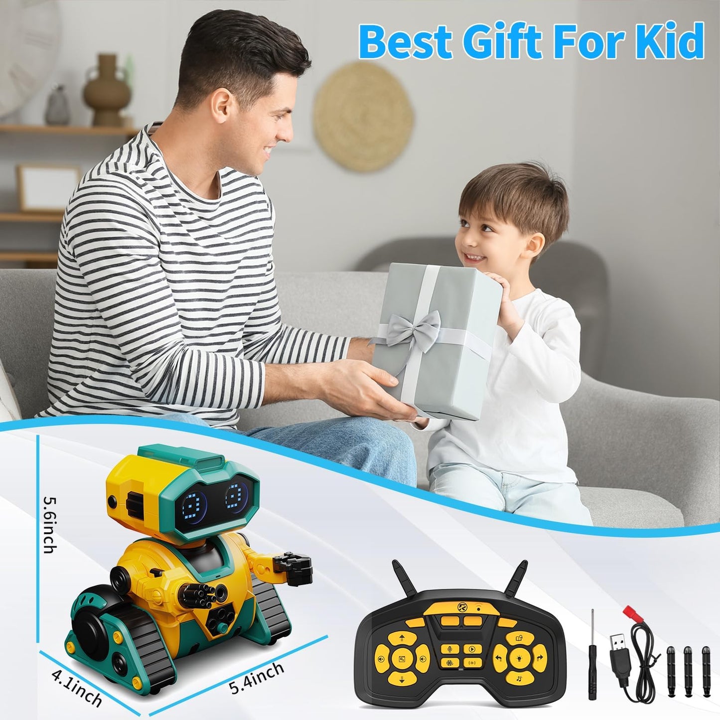 Robot Toys for Boys Girls,Rechargeable RC Robot