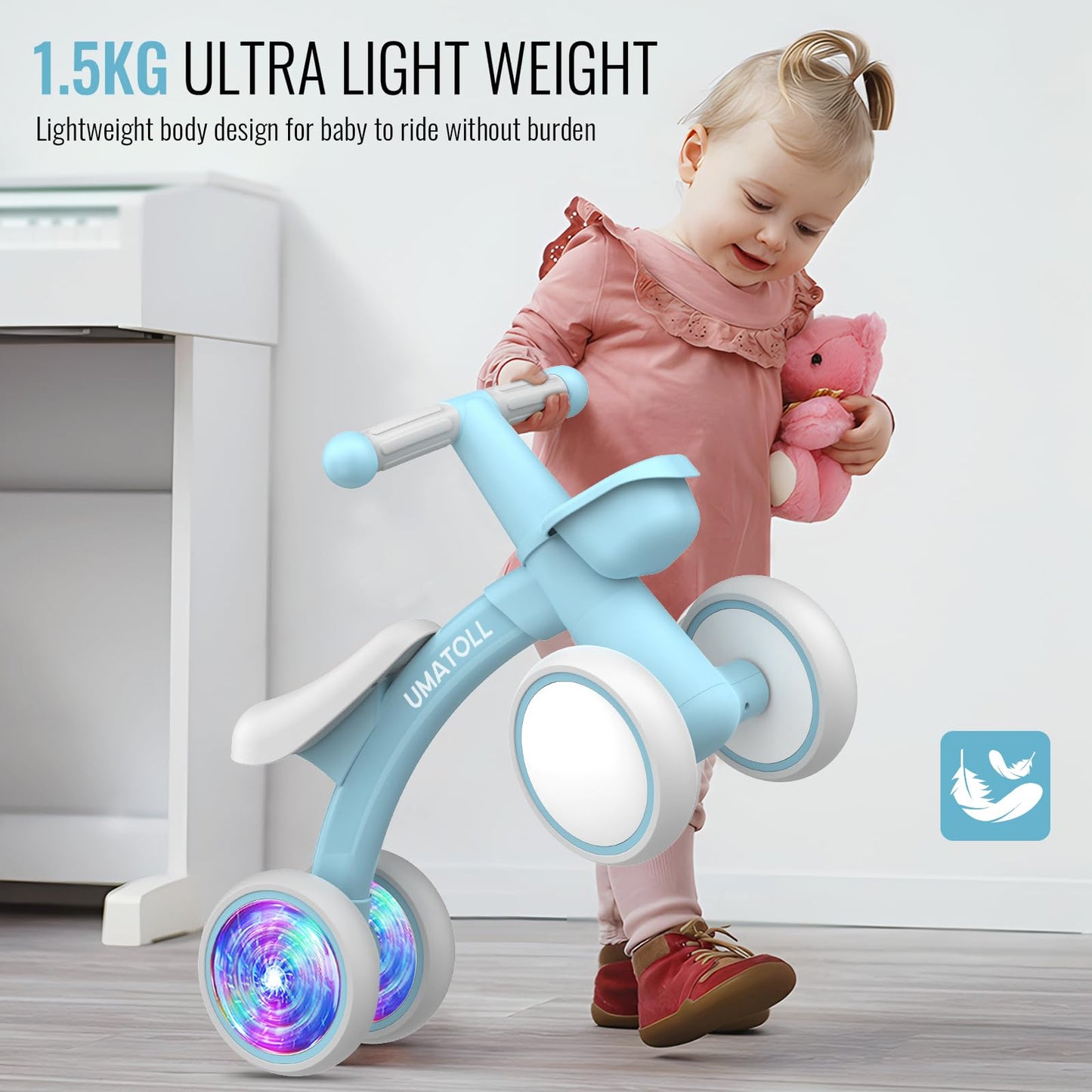 Colorful Lighting Baby Balance Bike Toys