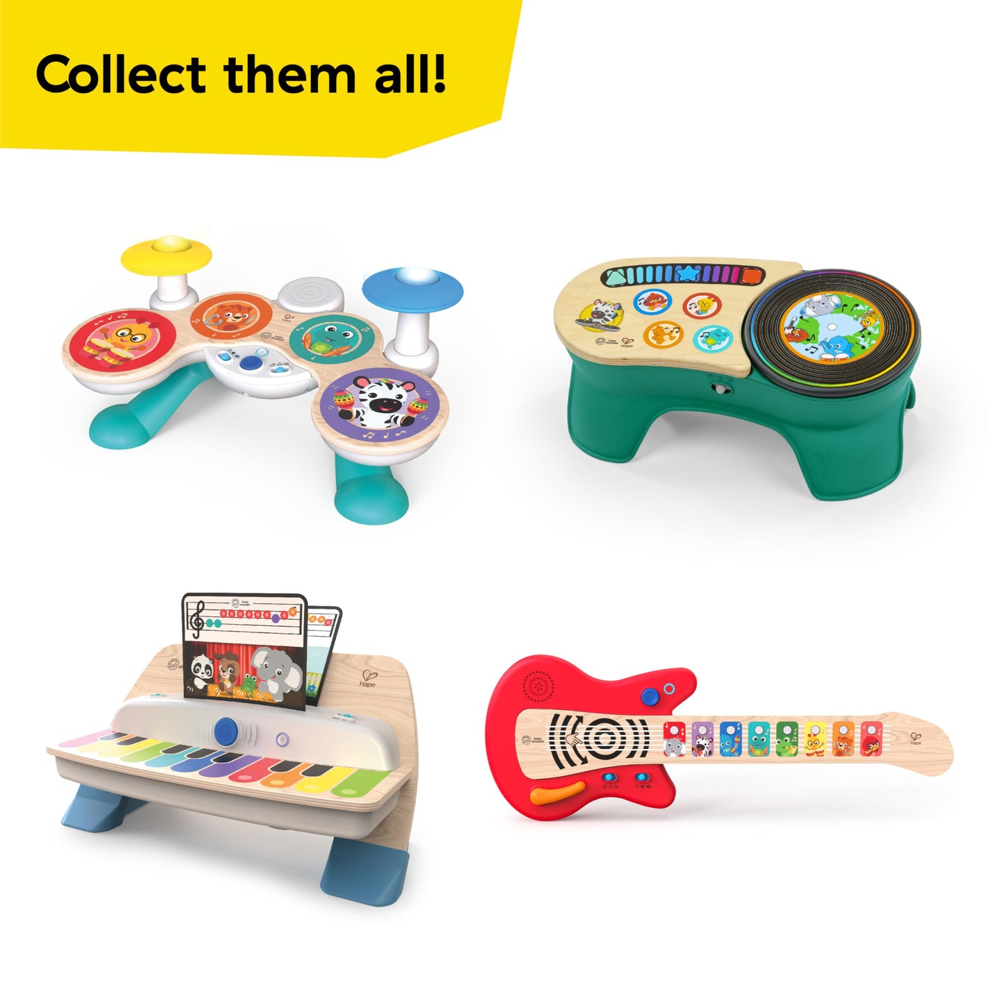 Baby Einstein and Hape Magic Touch Wooden Toy Piano, Montessori Musical Learning Toy for Babies and Toddlers 6mo+