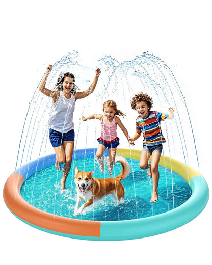 Non-Slip Splash Pad 67" Extra Large Sprinkler for Kids