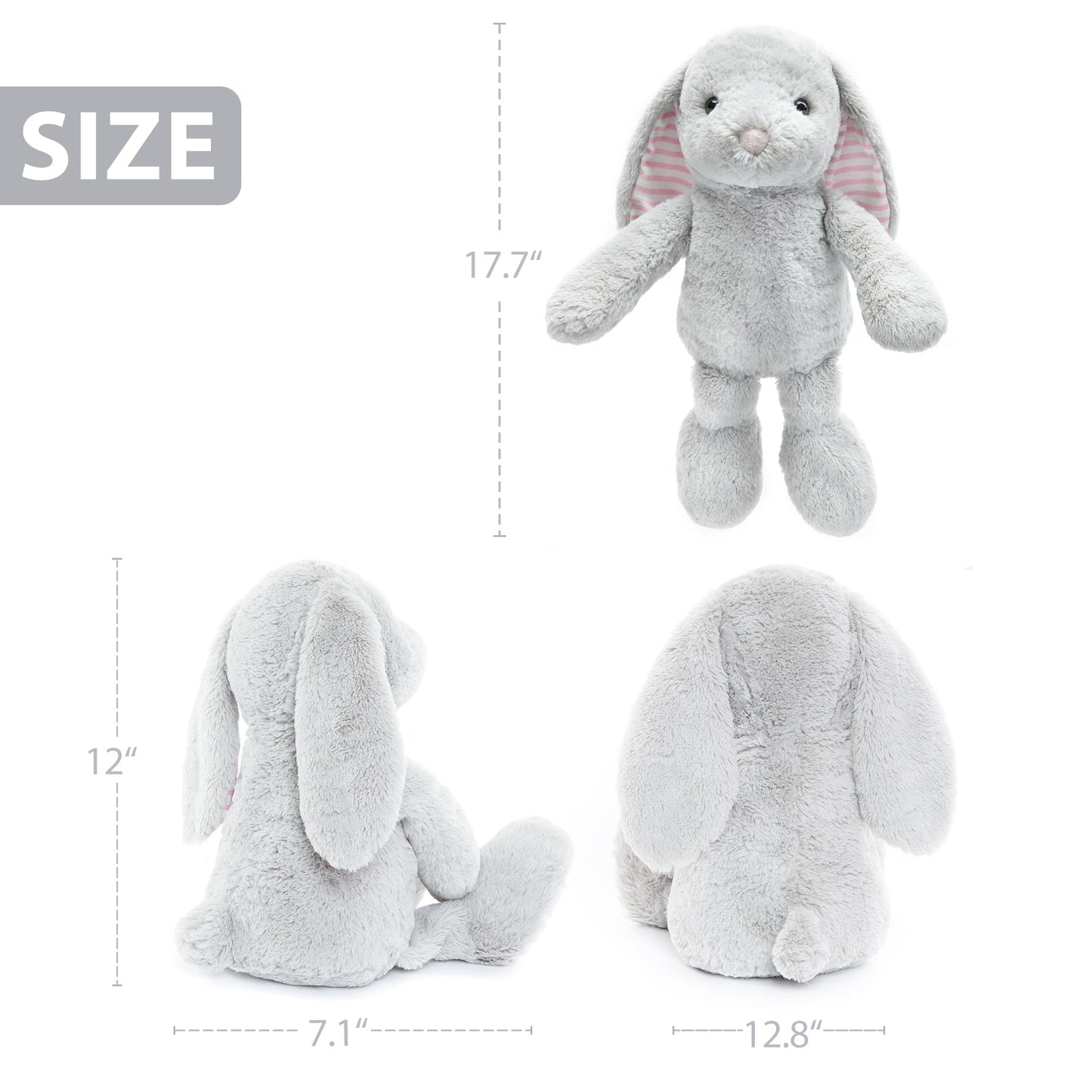 Beige Cream Bunny Rabbit Stuffed Animals Plush Toys for Kids Girls Boys Baby Birthday Bedtime Gift,17.7 inches
