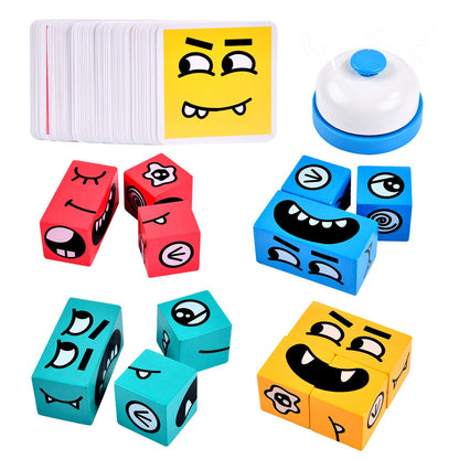 Wooden Face Changing Magic Cube Game