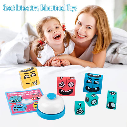 Wooden Face Changing Magic Cube Game