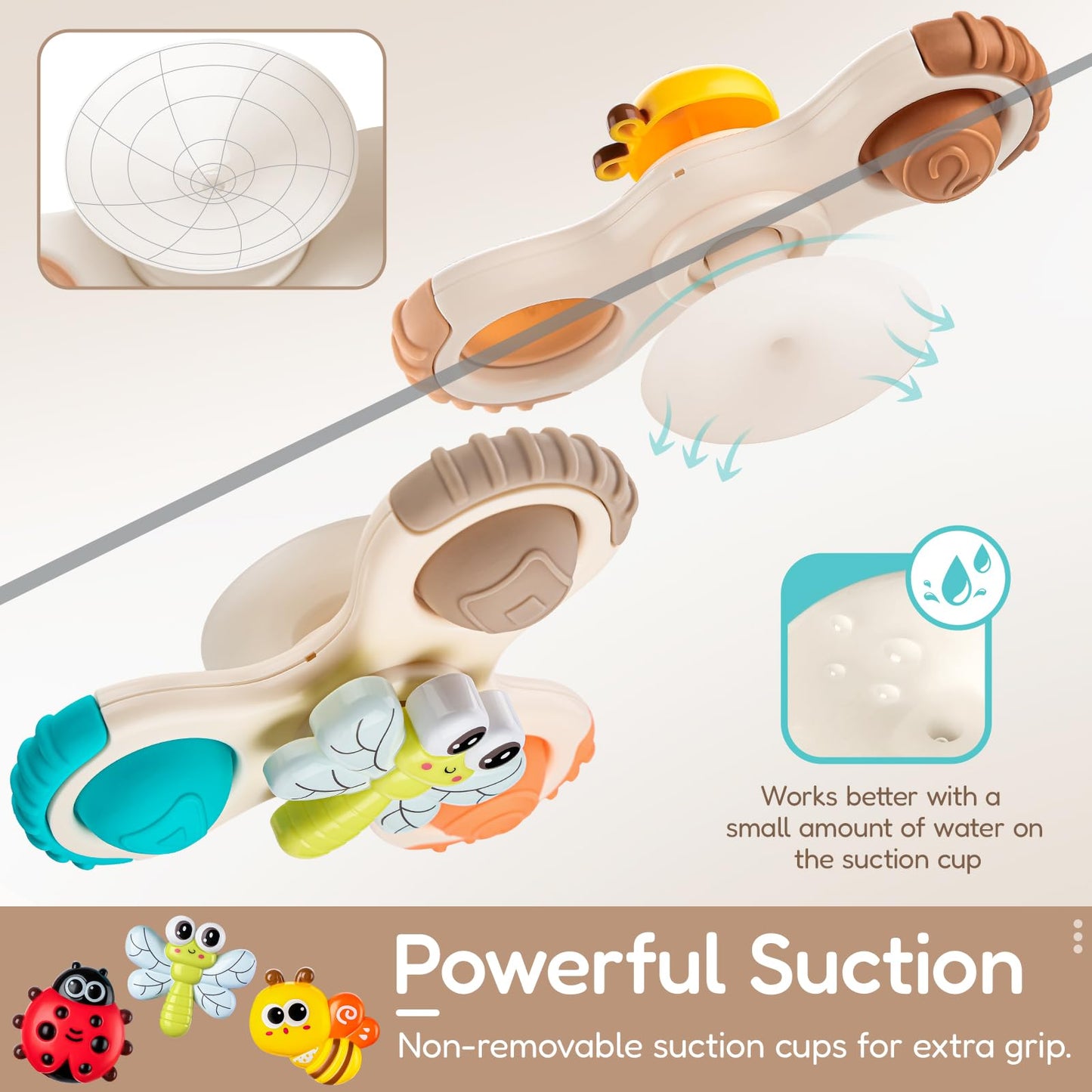 3PCS Pop Suction Cup Spinner Rotatory Toys