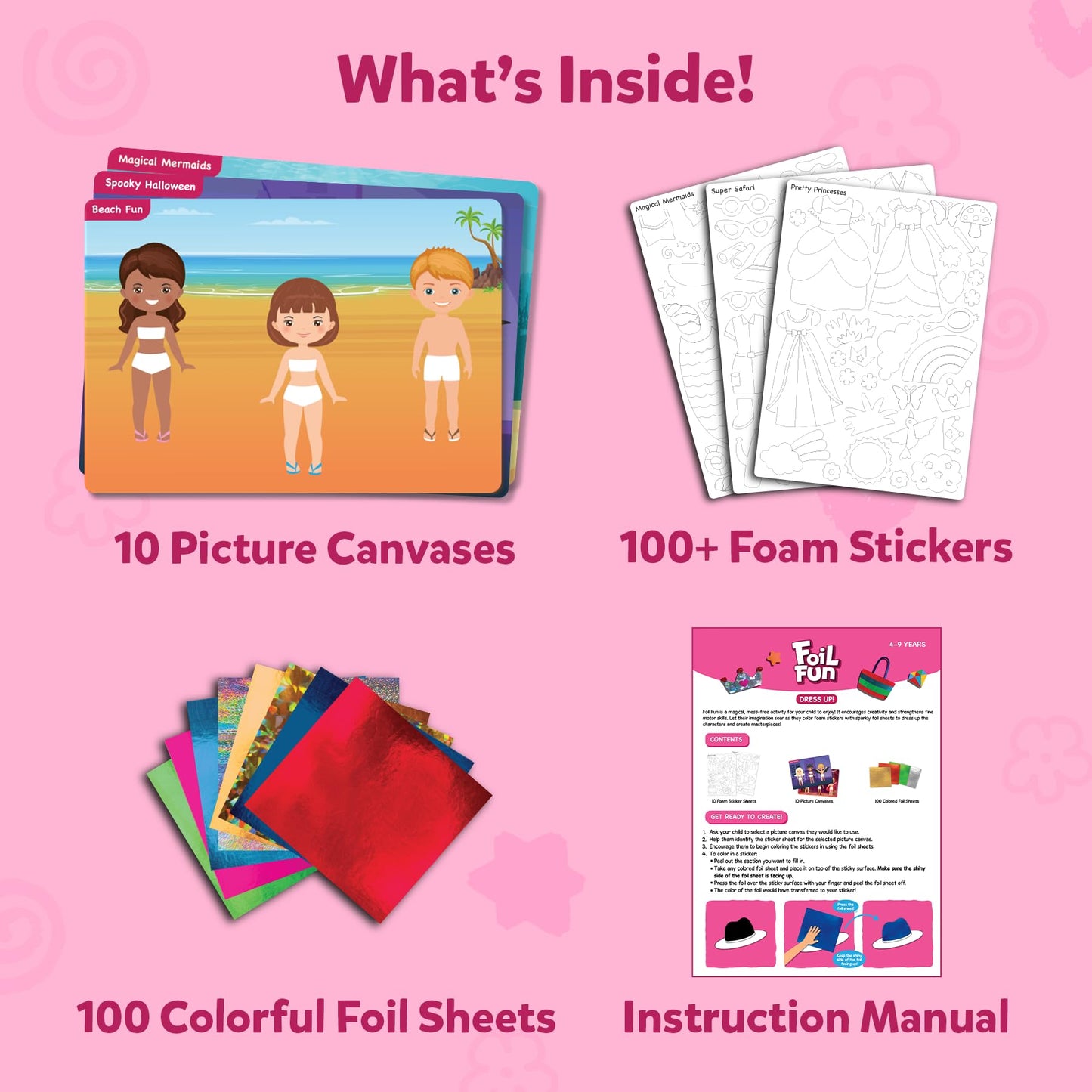 Skillmatics Foil Fun - Unicorns & Princesses, No Mess Art for Kids, Craft Kits & Supplies, DIY Creative Activity, Travel Toys, Gifts for Ages 4, 5, 6, 7, 8, 9