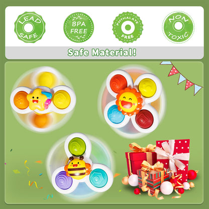 3PCS Pop Suction Cup Spinner Rotatory Toys