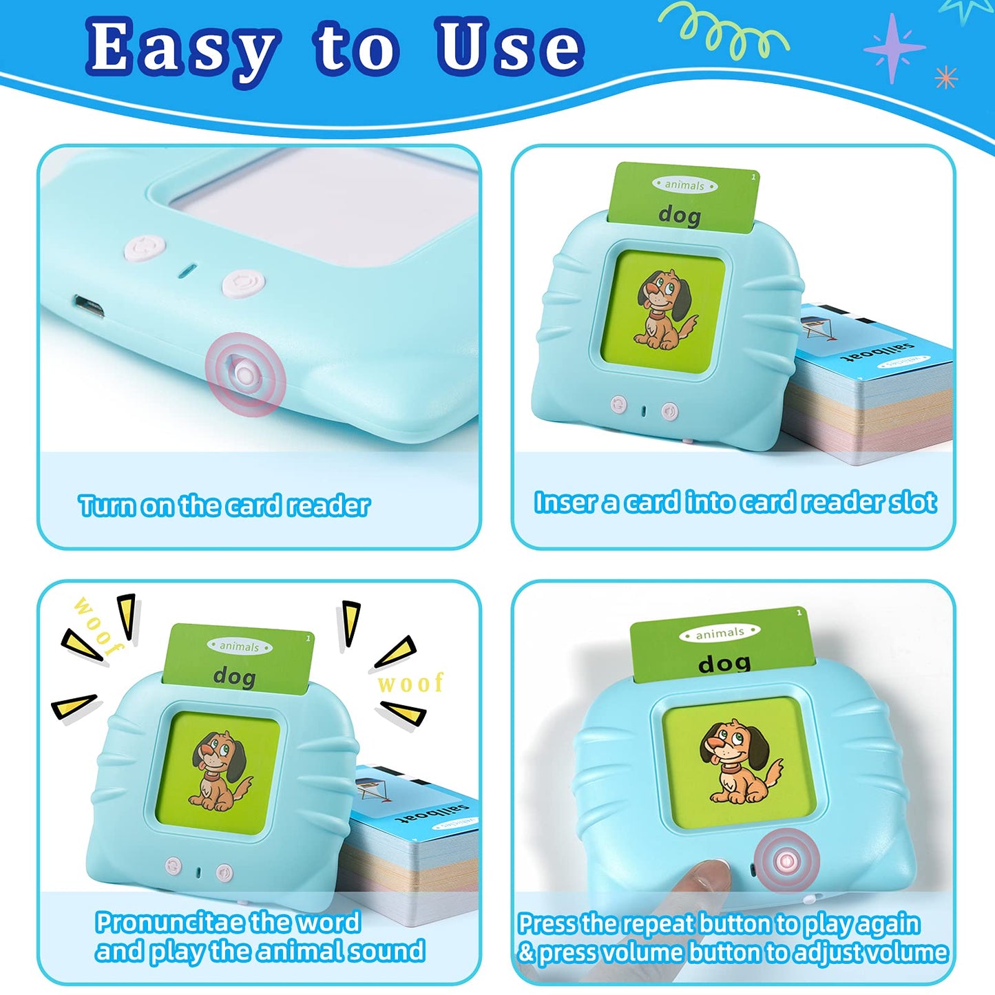 Toddler Toys Sight Words Talking Flash Cards for Ages 2 3 4 Boys and Girls, Autism Sensory Toy for Autistic Children, Learning Educational Montessori Speech Therapy Toys 224 Sight Words