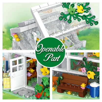 QLT White Flowers House Building Set