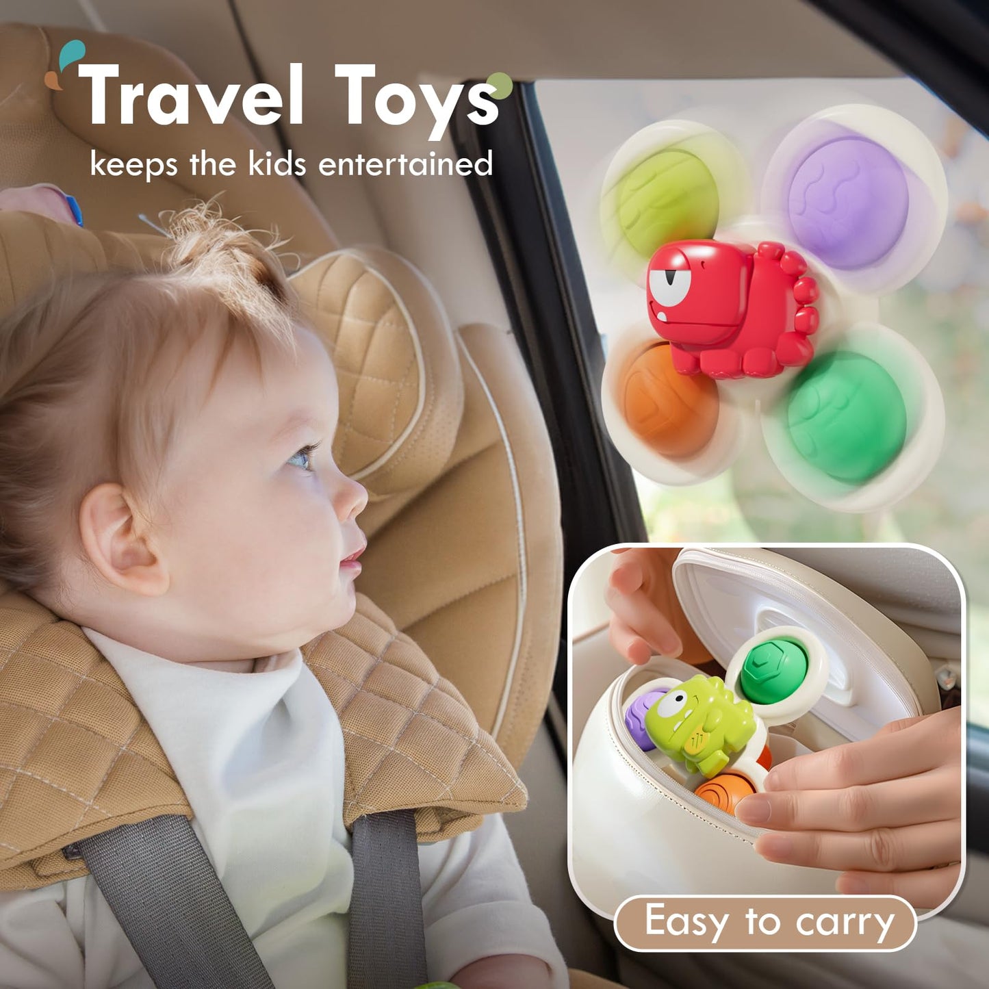 3PCS Pop Suction Cup Spinner Rotatory Toys